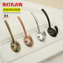 American bronze double hook clothes hook cloakroom big clothes hook bathroom fitting room wooden door rear porch antique hook
