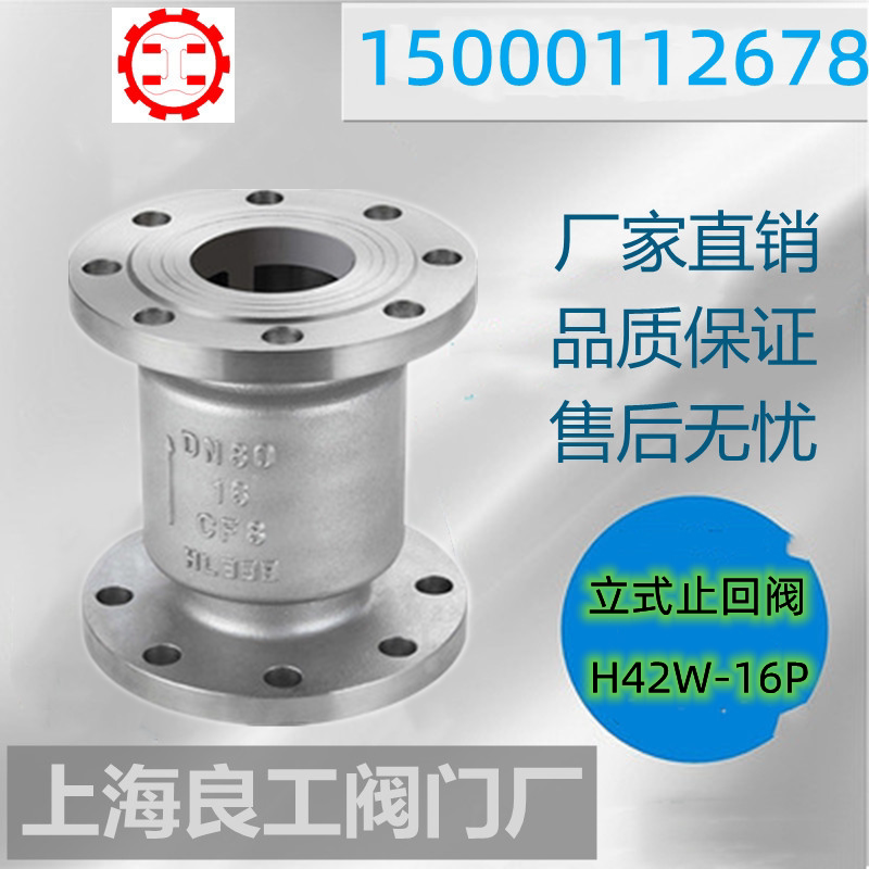 Shanghai Lianggong Valve Shanghai Gong Fanggong 304 Stainless Steel H42W-16P Vertical Check Valve Flange Check Valve