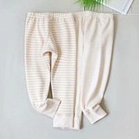 Цветные хлопковые гигиенические трусы с промежностью, 2 пары, бежевые в полоску