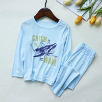 Lanjing Modal Home Mabrishing Shark Bureau Print Print Light Blue