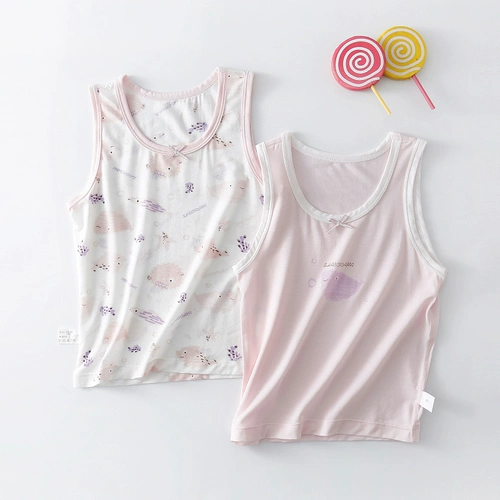 Детский тонкий топ с чашечками подходит для мужчин и женщин для девочек, летняя базовая пижама без рукавов