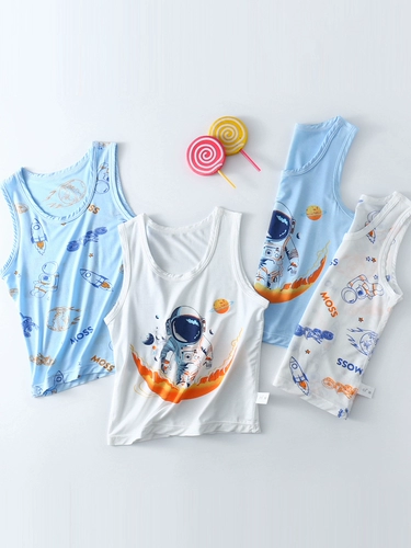 Детский жилет для мальчиков, летняя мультяшная пижама без рукавов