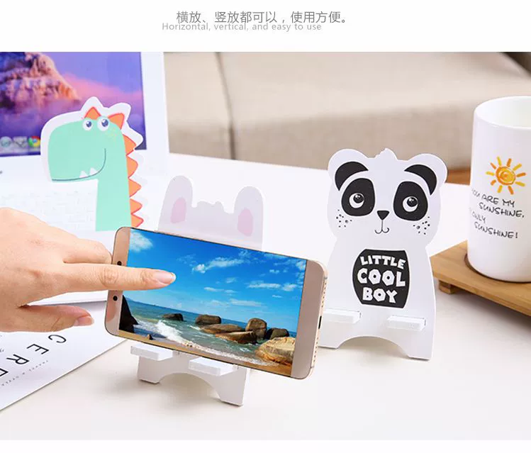 Phim hoạt hình động vật bảng gỗ điện thoại di động tươi và đáng yêu đơn giản điện thoại di động hỗ trợ lười biếng máy tính để bàn xem TV chủ điện thoại - TV