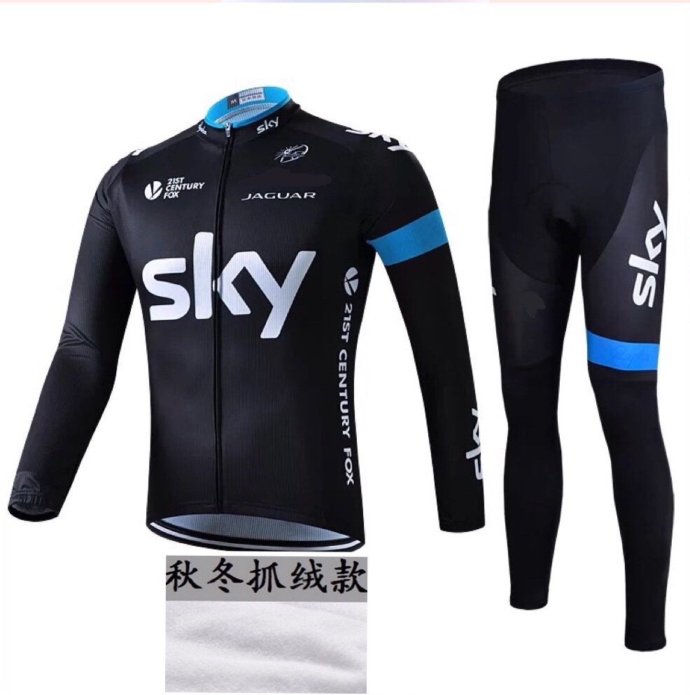 Ring method Black Highway Mountain self-propelled Cycling Spring autumn Fleet version thin Grip Suede Thickened Long Sleeve Riding Clothing