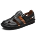 Jin Ge Camel Sandals Giày nam mùa hè Da nam Giày đế bệt Baotou Giày đế mềm giày cao cổ nam Sandal