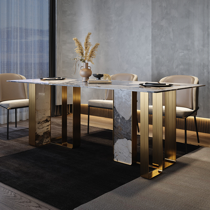 Minimalist master Italian rock board dining table home small apartment modern minimalist dining table light luxury high-end 2021 new