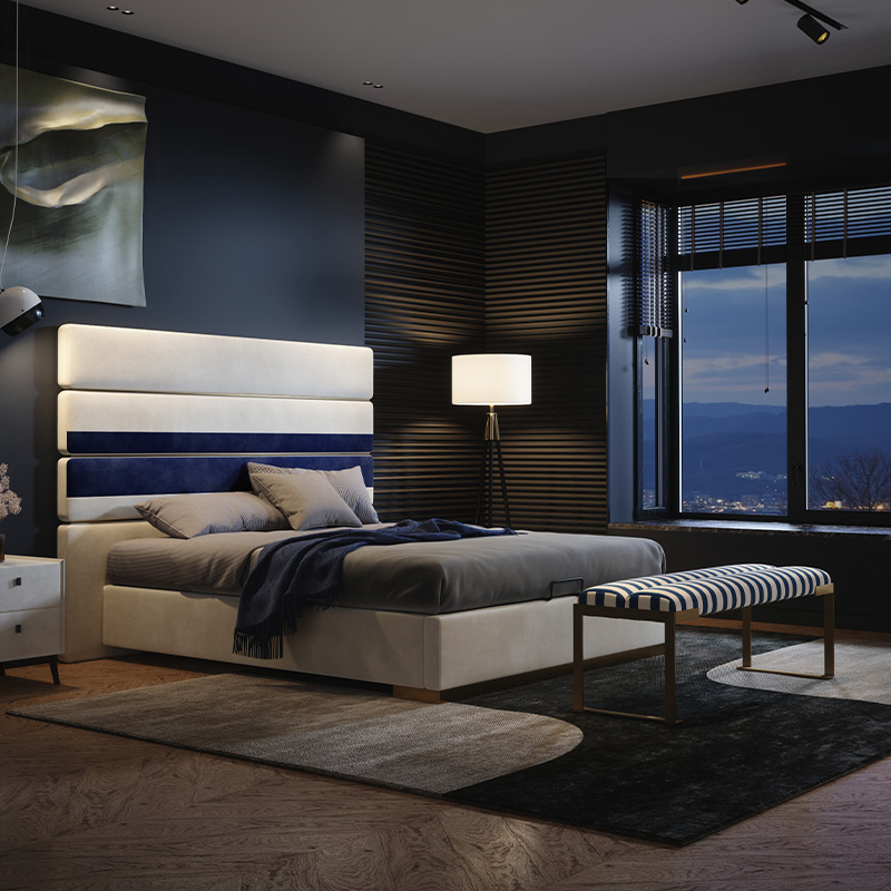 Minimal Master Italian Bed Bed Bed Light Modern Master Bedroom Bed Bed Bed Nord Shoe Change Bench