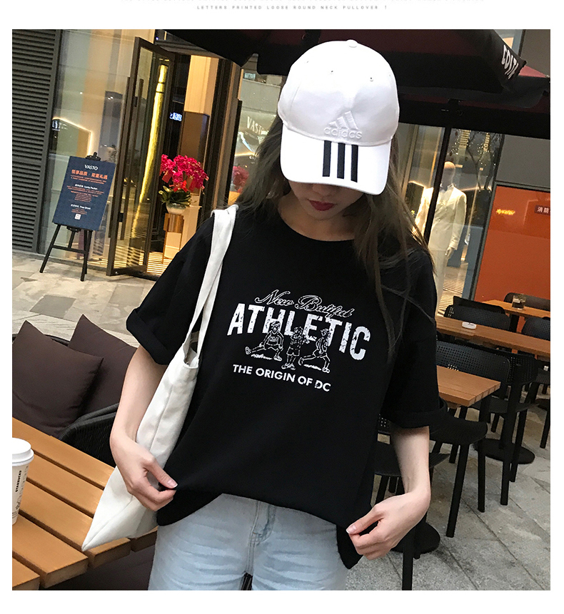 Cộng với chất béo cộng với size của phụ nữ mùa xuân và mùa đông dày cotton rộng Áo thun tay ngắn BF gió mỏng áo sơ mi nửa tay - Áo phông áo thun ba lỗ nữ