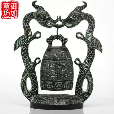 Antique bronze Zeng Houi chime pendulum Double Dragon single clock craft gift decoration home furnishings living room collection gifts