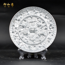 The Ruyi Imitation Antique Bronze Ware Marine Beast Vintage Bronze Mirror Home Living Room Vintage Pendulum Pieces Ancient Play Collection Adornment