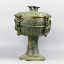 The Ruyi Boutique Bronze Ware Sacrifice of the Bronze Ware Pure Copper Four Tiger Bean Eater Light Leather Embroidered Classical Home Style Pendulum