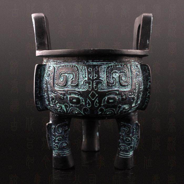 Century Baoding Qingting Bronze Tripod Piece Handicraft Tripod Bronze Ware opening Qiao relocating to school Qing Gift Home Residence Decoration