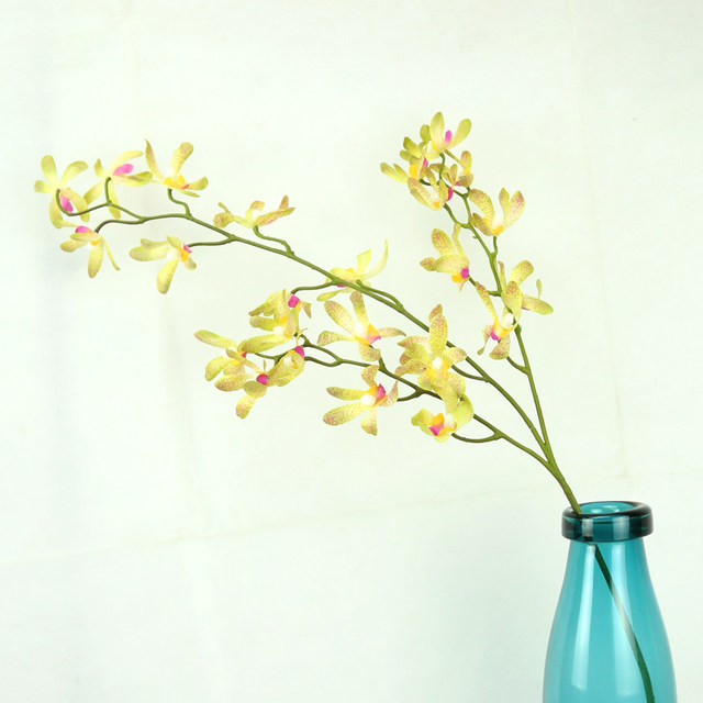 Single hand-feel simulated spider orchid Jewelry home furnishings indoor floral silk flower decoration display pastoral