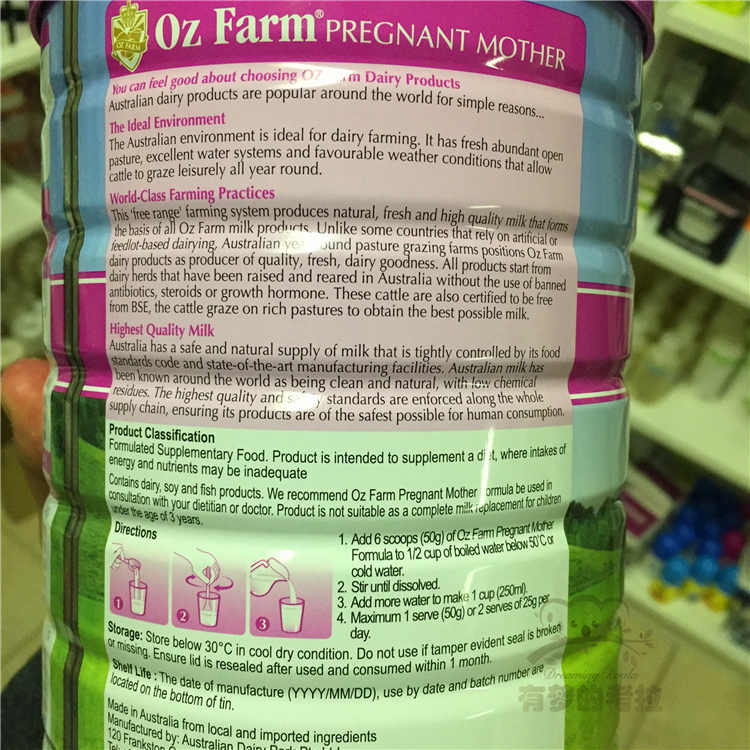 Úc mua nhập khẩu chính hãng Oz Trang Trại Omega phụ nữ mang thai bà mẹ kho báu mẹ dành cho người lớn axit folic sữa bột công thức