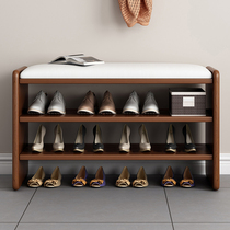 Nordic all solid wood shoe changing stool home door shoe rack wearing shoe stool small size entrance 47cm cloakroom test shoe cabinet