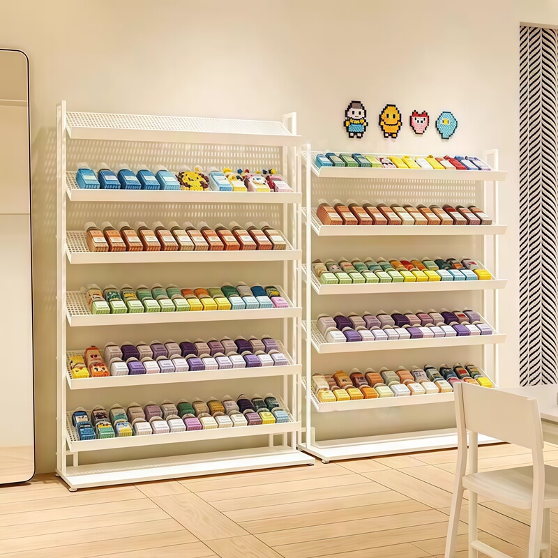 Cream-Colored Bead Storage Model Display Rack Commercial Use Seed Bead Material Sorting and Layering Display Rack Inclined Rack