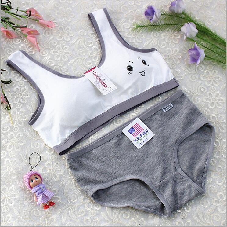 Cô gái đồ lót vest 11 học sinh thời kỳ phát triển cotton Cô gái 12 tuổi không có vành áo lót đặt đồ lót