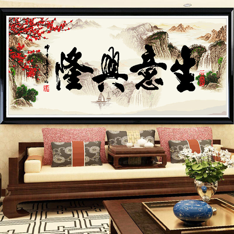 5d diamond painting full of diamonds, round diamonds, calligraphy, calligraphy and painting business is booming