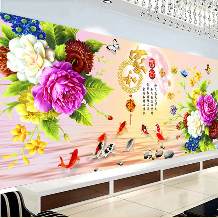 Full diamond drill and Mastershine diamond embroidery 5D masonry painting rich and fu - jiu diamond show living room