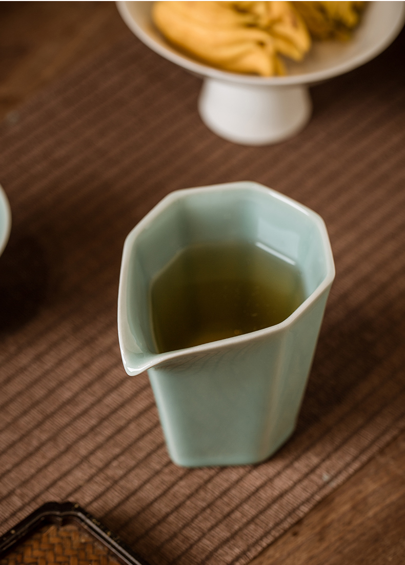 Tea ware jingdezhen ceramic fair keller points Japanese male cup of longquan celadon kung fu Tea accessories fair cup and cup