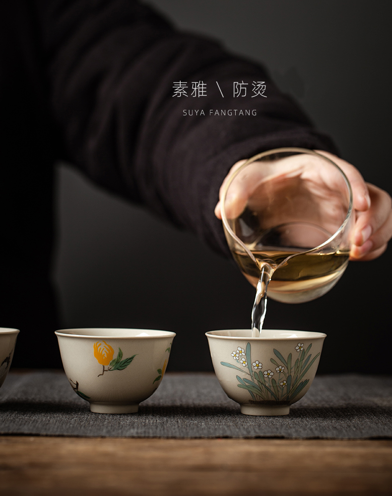 Single cup kung fu tea cups small bowl tea masters cup by hand, jingdezhen ceramic tea set man woman only antique