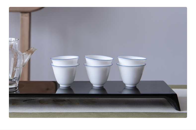 Kung fu tea cup single cup sample tea cup tea cup small Kung fu tea sweet white white porcelain of jingdezhen ceramics blue expressions using