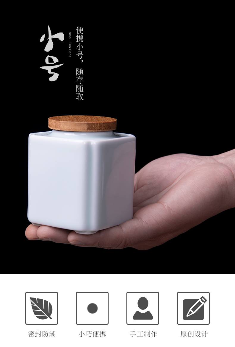 Small caddy fixings Small portable ceramic seal pot of green tea store tea pot with mini tea set to travel