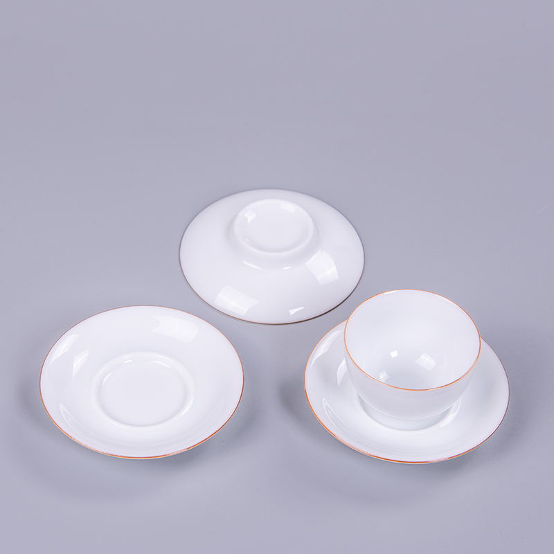 Single sweet white white porcelain teacup kung fu tea cup a cup of jingdezhen ceramic sample tea cup tea tea set fullness