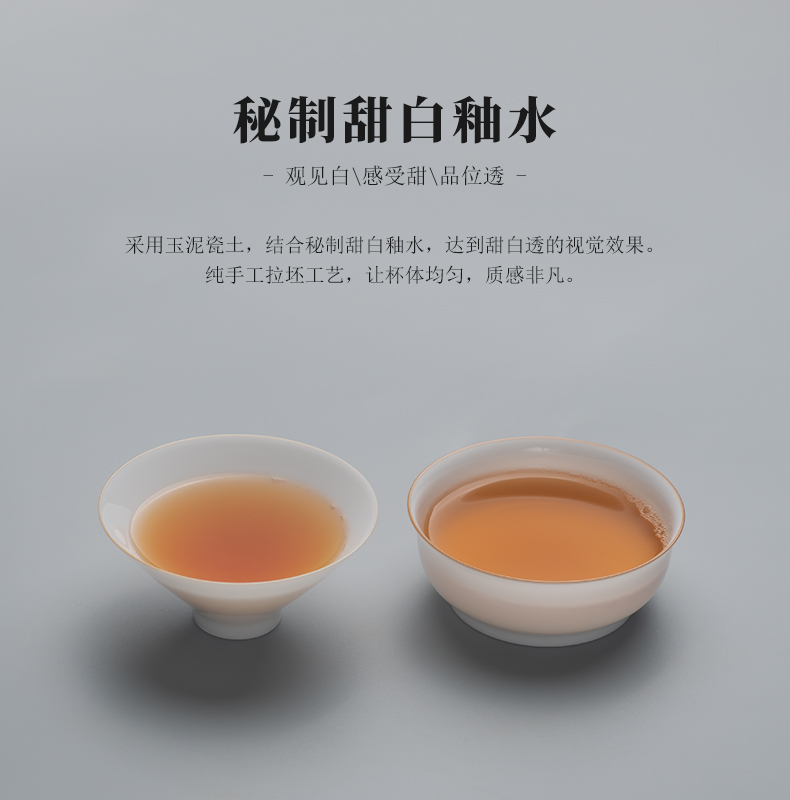 Manual kung fu master cup sweet white single cup white porcelain cups sample tea cup only small cups of jingdezhen ceramic tea set