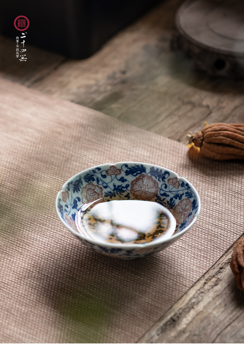 Twenty - four ware jingdezhen hand - made youligong master of blue and white porcelain cup single CPU single hand, ceramic tea set