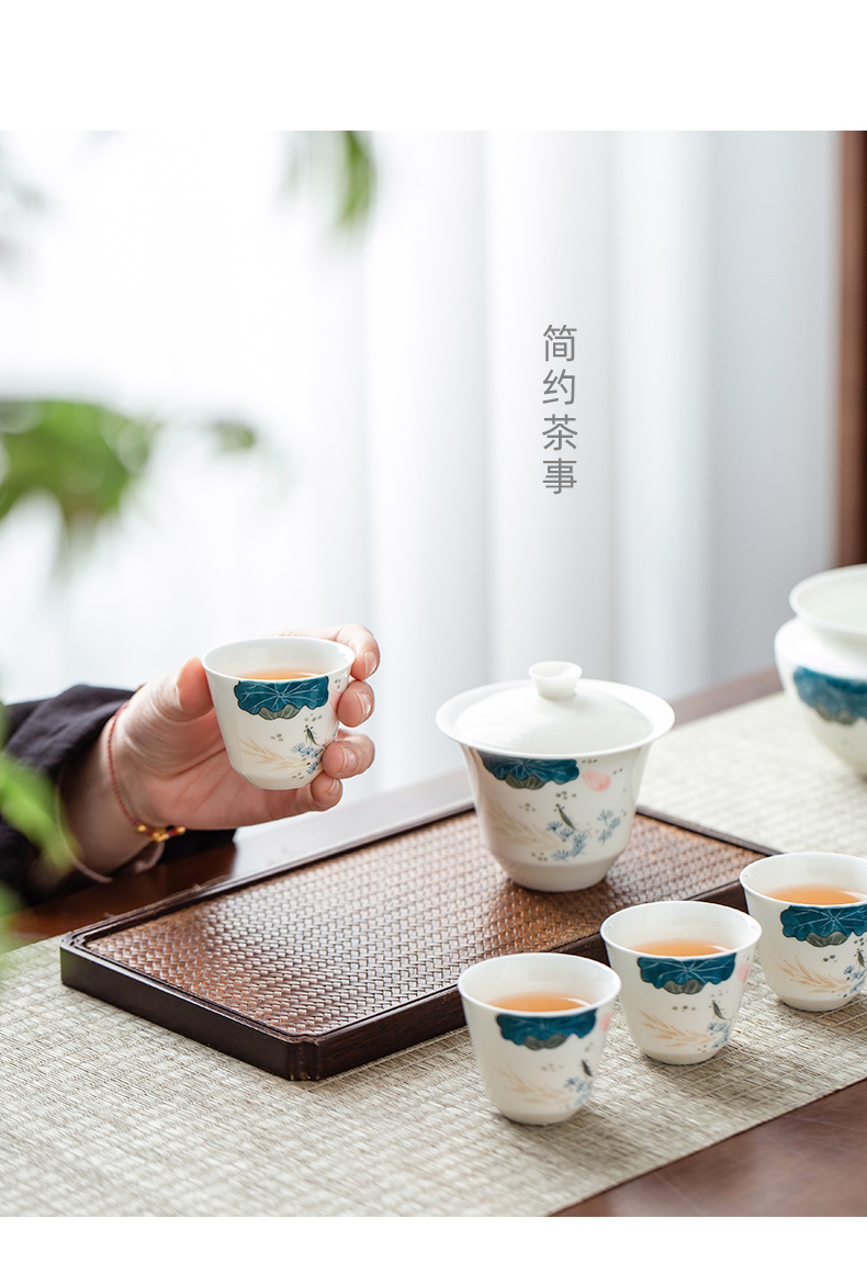 Japanese kung fu tea sets tureen red tea cups tea light key-2 luxury office lounge jingdezhen ceramics