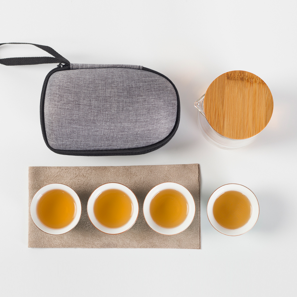 Public remit portable travel tea set four cups crack ceramic is suing small portable package a pot of sets with you