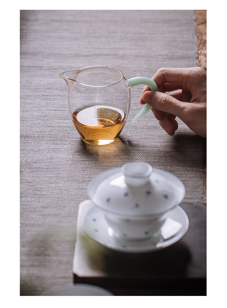 Public remit kung fu tea set tureen jingdezhen ceramic cups small household set of white porcelain hand draw a complete set of