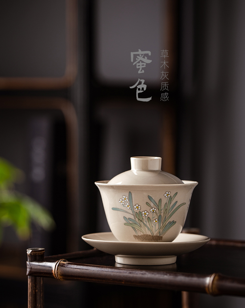 Wynn collect three to a single manual small tea tureen tea kungfu cup three fort jingdezhen ceramic bowl