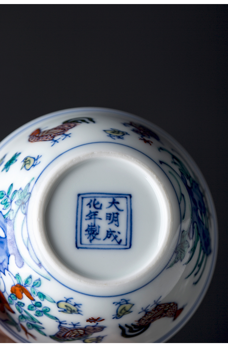 Wynn hui tea set of the copy in color bucket cylinder cup chicken kung fu tea cup single CPU master of jingdezhen ceramic cup