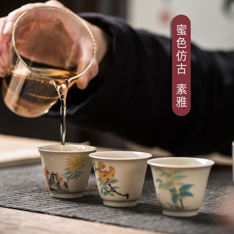 Jingdezhen ceramic kung fu tea chaoshan tea tea cup small master cup single CPU antique single lady