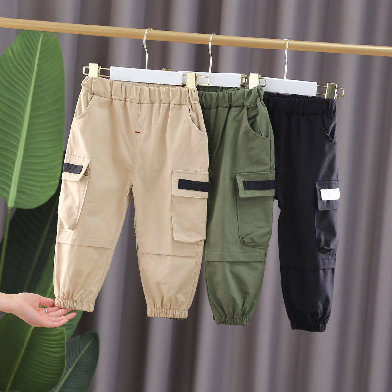 Boys and girls baby pants spring and autumn children's casual trousers anti - mosquito pants and children's clothing 2023 new style