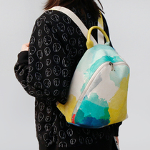 Double Shoulder Bag Original Personality Fashion Trends Student Busbag Travel Bag Sails Cloth Bag Printed Color Thick Solid Backpack