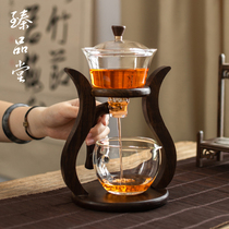 Creative palace lantern glass lazy kung fu tea set household transparent magnetic water semi-automatic tea brewers