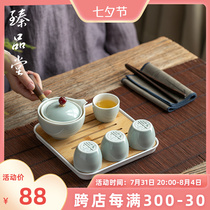 Zhen Pindang Ceramic Kongfu Tea Kit Portable Teapot Automatic Rotary Tea Pot Home Tea Maker