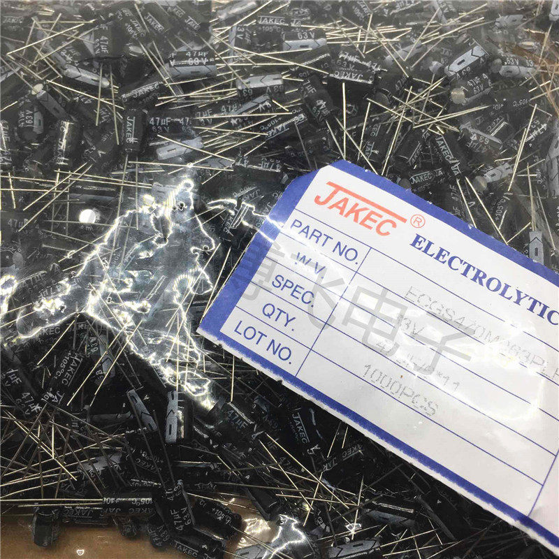 JAKEC brand new aluminum electrolytic capacitor 47UF 63V volume 6 * 11mm pack of 1000 only = RMB55