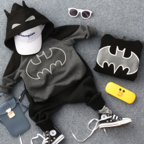 Autumn and winter new childrens batman plus velvet sweater boys and girls baby warm casual hoodie tide childrens tops tide