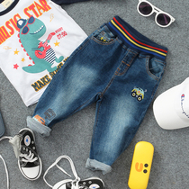 Spring and Autumn New Childrens Jeans Boys Car Embroidered Pants Small Children Baby Joker Denim Pants Tide