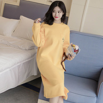 Spicy night dress womens autumn and winter long velvet thickened warm pajamas long sleeve loose cartoon cute home clothes