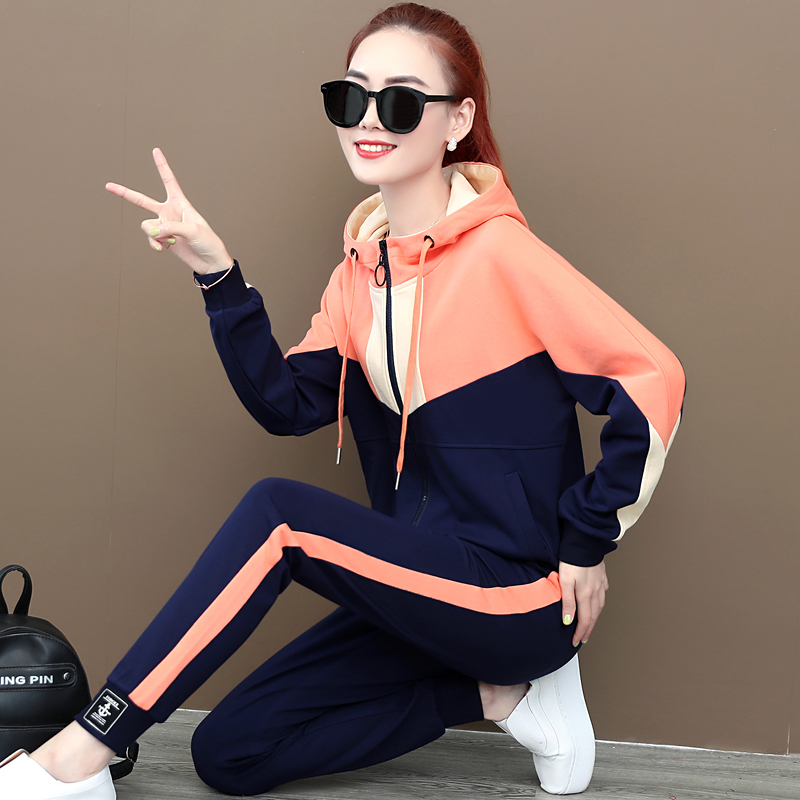 Sportswear Casual Suit Women 2022 New Korean version Fashion Less-age relaxed Running necropolis Two sets of spring and autumn