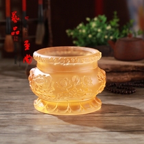 Buddhist supplies Fate price wordless glass relief lotus incense burner incense burner Indoor Buddha hall dedicated household incense burner