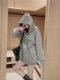 Essentials Women's Trendy Spring and Autumn Loose Hooded Zip-Up Sweatshirt Fog Casual Couple's Jacket