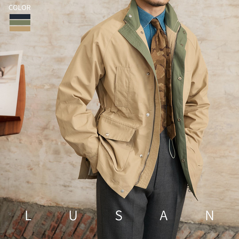 Mr. Lu San's Italian Retro Hunting-Style Fitted Stand-Collar Jacket, Autumn and Winter Gentleman's Wear, British Elastic Waist Coat, Trendy Men's Fashion