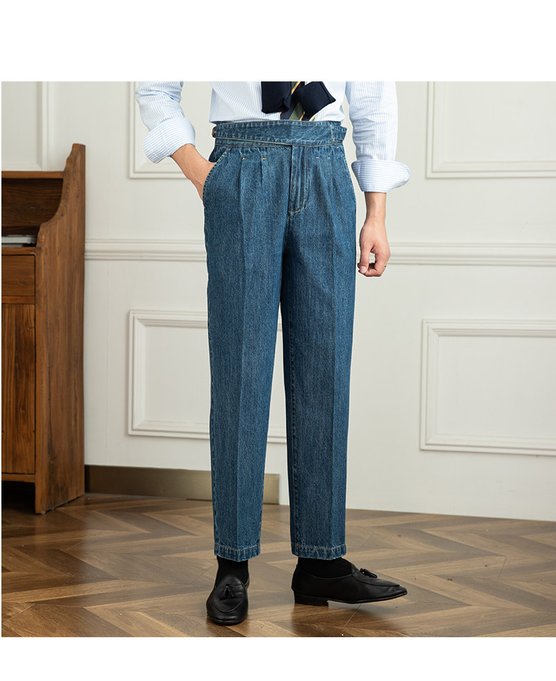 パンツ JOHN BULL / denim gurkha pants Italian Men's Denim GURKHA Pants Casual High Waist Straight