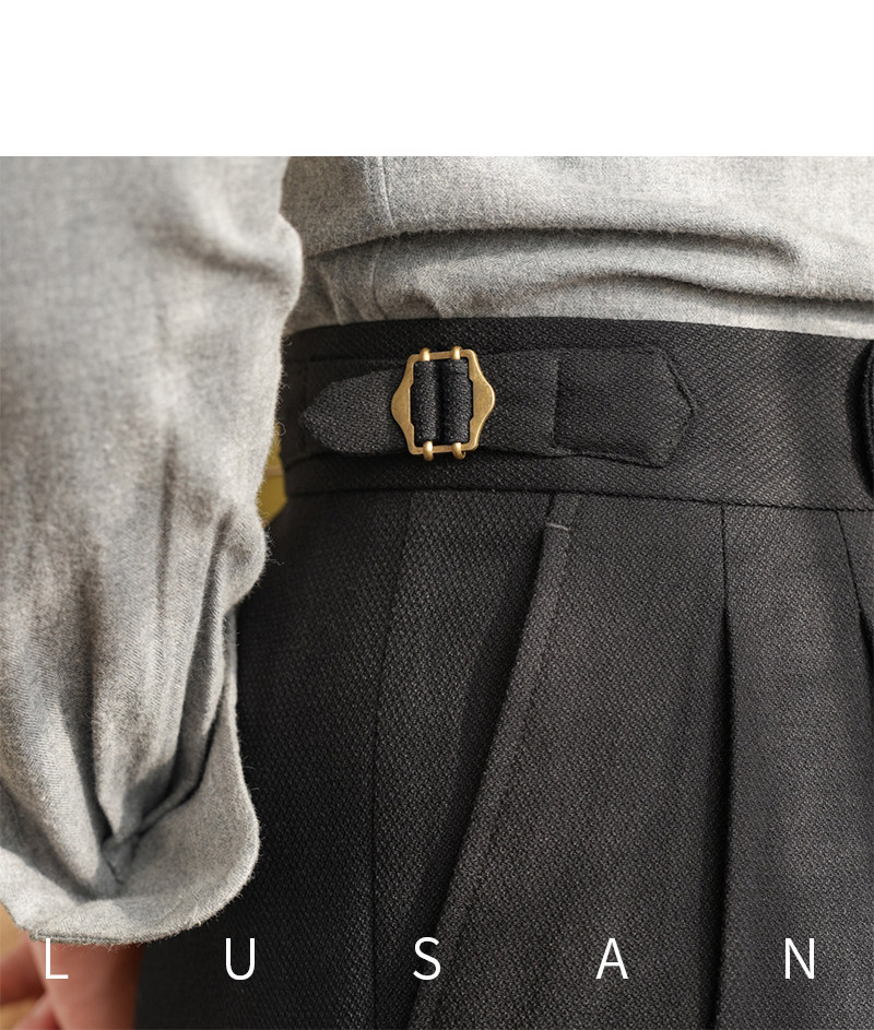 Männer Pendler All-match Neapel Hohe Taille Micro Gerade Casual Hosen Retro Herbst Business Hosen – Detail 26